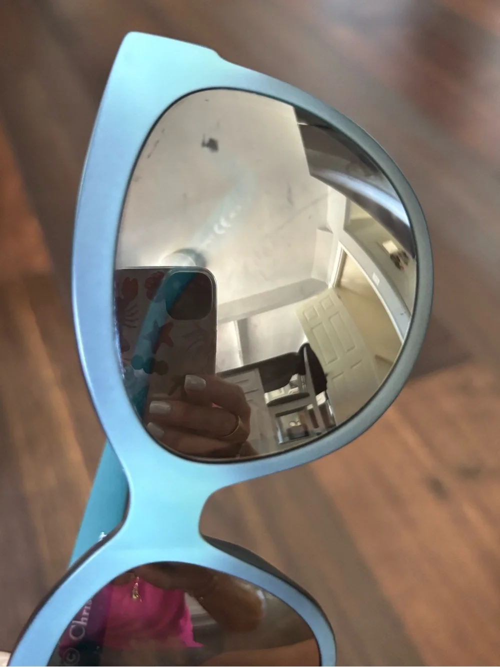 Dior Paname Sunglasses Light Blue Green Frames Authentic Scratched For Parts